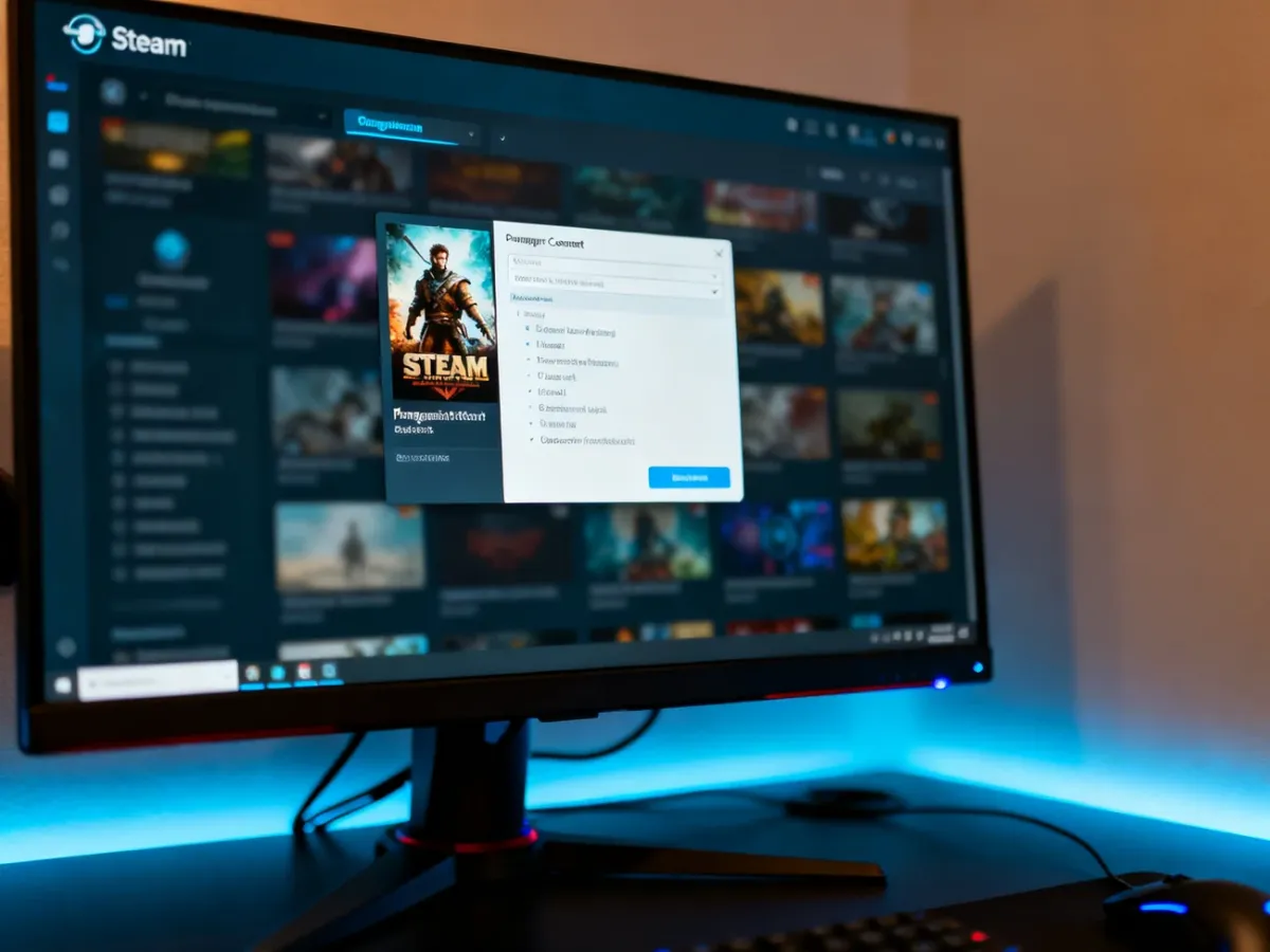 Menu zarządzania grą w bibliotece Steam z opcją oznaczenia jej jako prywatnej